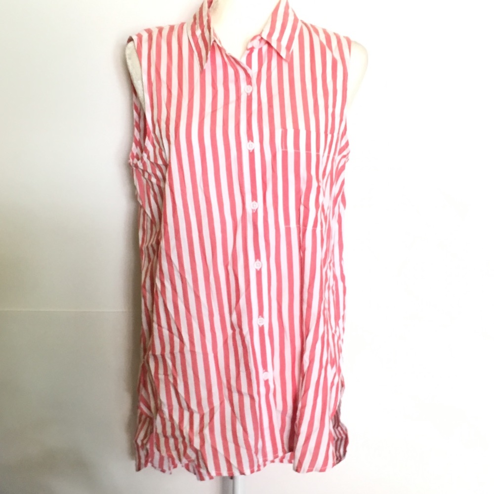 Beach Lunch Lounge Sleeveless Button Down